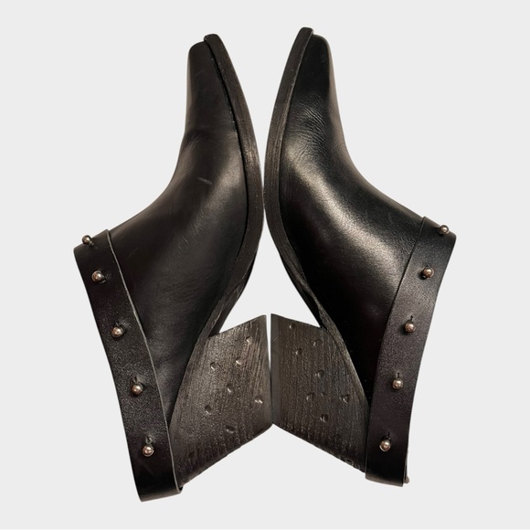 GOLO Woody Noir Black Leather Women's Shoes Mule Booties Size 9 studded western - Picture 5 of 11